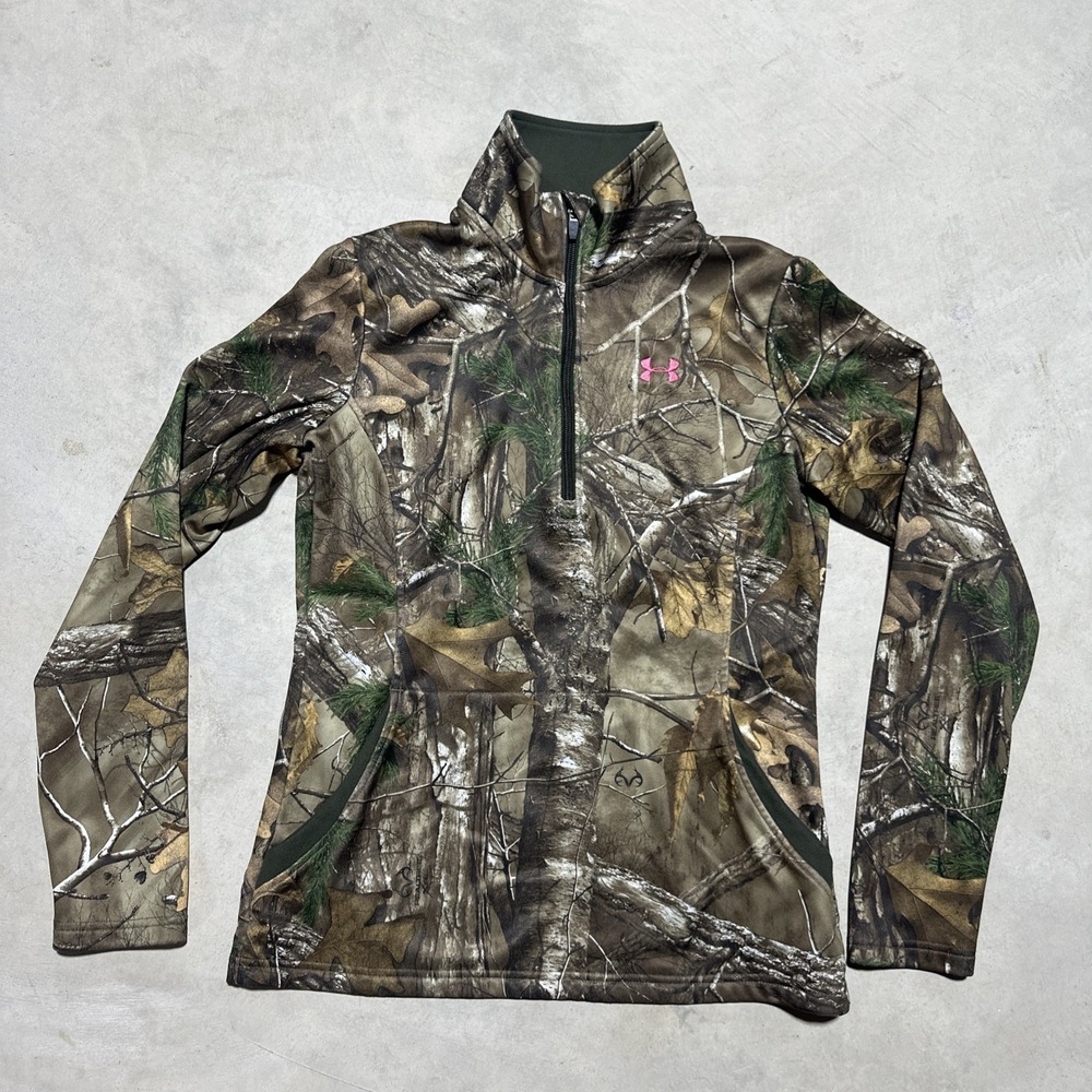 Under Armour Women's SZ Small Realtree Xtra Camo 1/4 Zip Hunting Pullover